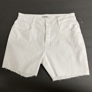 Fidelity Jimi Shorts Women’s 27 White Boyfriend Denim Raw Hem Cutoff 5” Inseam